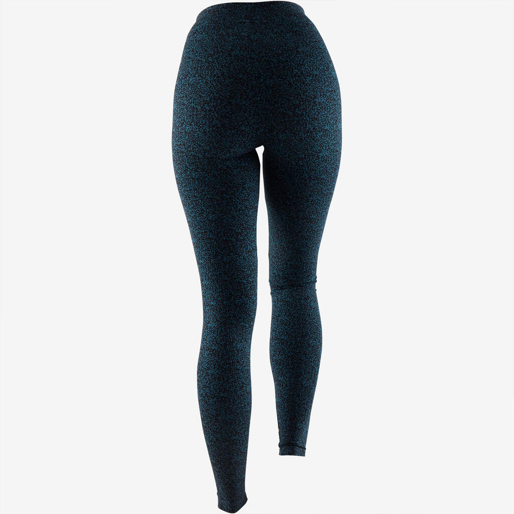 Legging fitness long coton extensible femme - Fit+ bleu marine