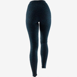 Legging Fit+ 500 slim Pilates Gym douce femme turquoise AOP