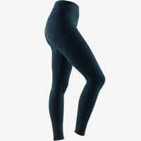 Fit+ 500 Women's Slim-Fit Gentle Gym & Pilates Leggings - Turquoise AOP