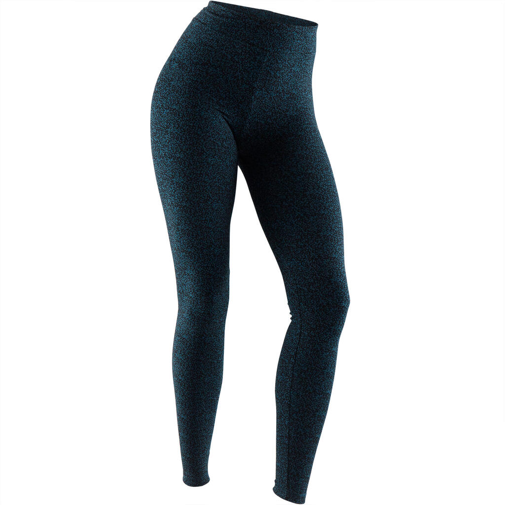 Legging fitness long coton extensible femme - Fit+ bleu marine