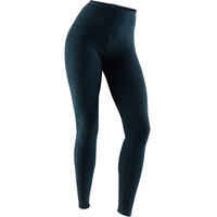 Fit+ 500 Women's Slim-Fit Gentle Gym & Pilates Leggings - Turquoise AOP