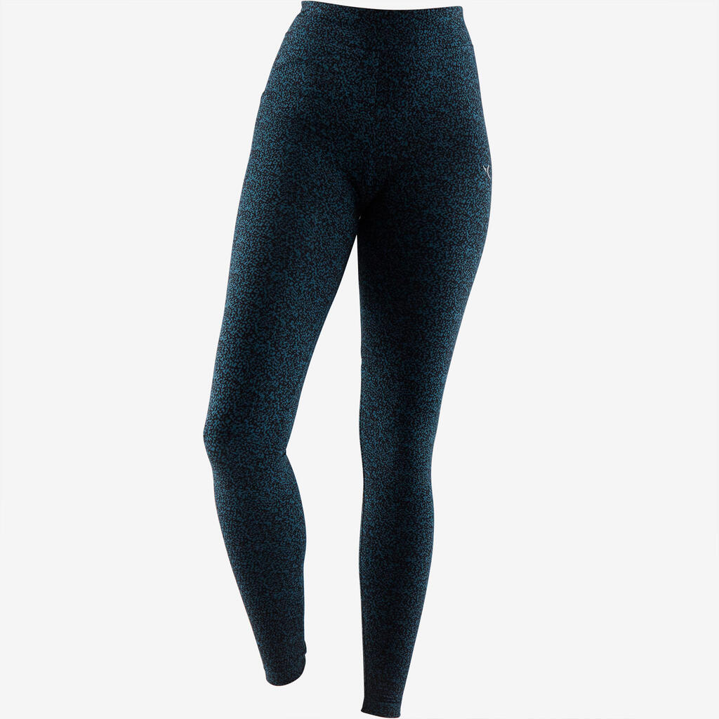 Legging fitness long coton extensible femme - Fit+ bleu marine