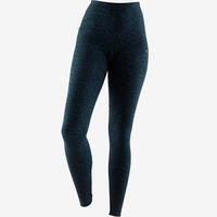 Legging Fit+ 500 slim Pilates Gym douce femme turquoise AOP