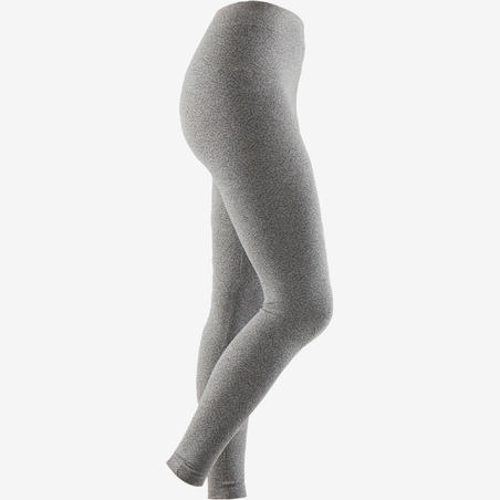 Legging Fit+ 500 slim Pilates Gym douce femme gris AOP