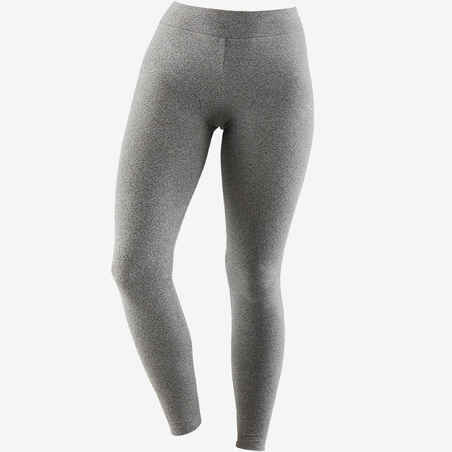 500 Fit+ Women's Slim-Fit Pilates & Gentle Gym Leggings - Grey