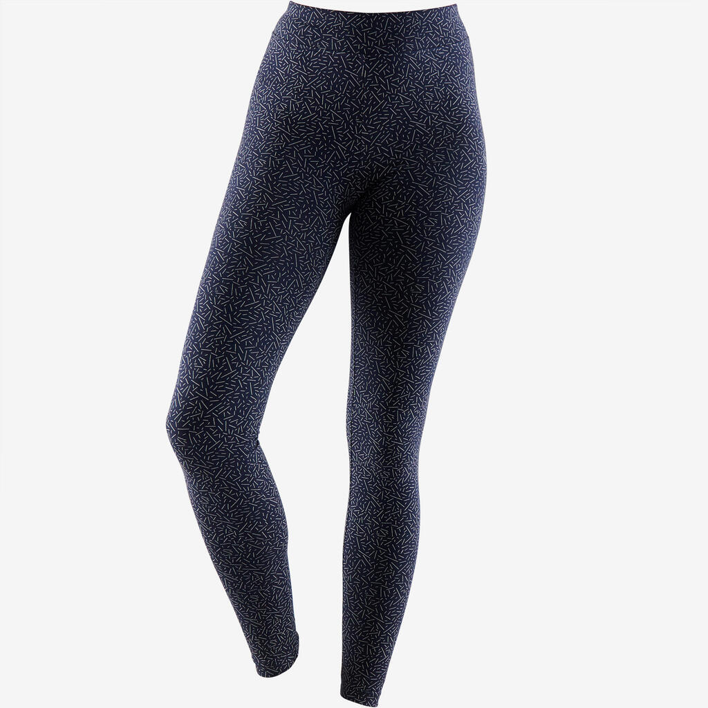 Legging fitness long coton extensible femme - Fit+ bleu marine