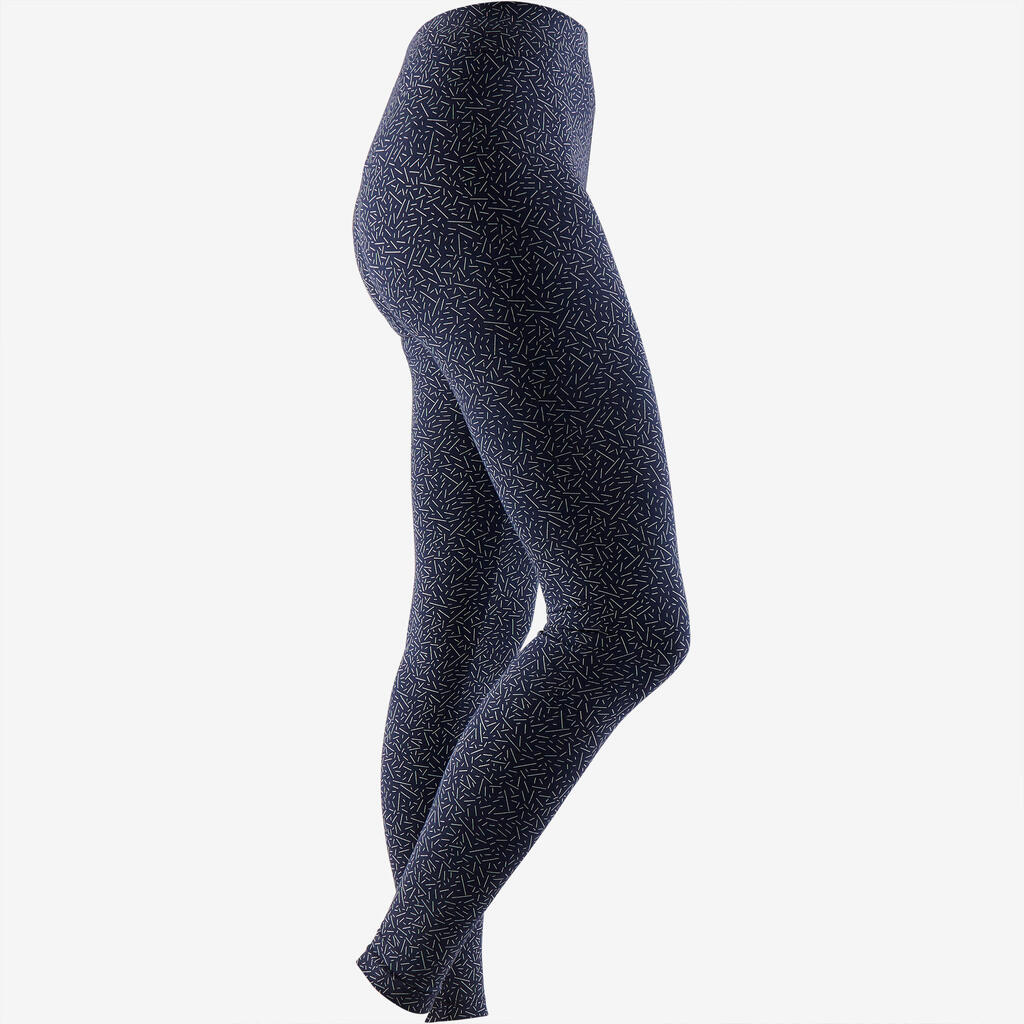 Legging fitness long coton extensible femme - Fit+ bleu marine