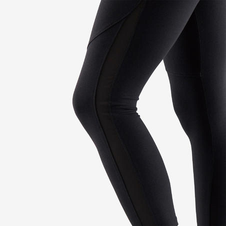 Legging court de sport taille haute 520 femme 7/8 en coton noir