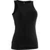 Women's Crew Neck Fitted Synthetic Fitness Tank Top 900 - Black