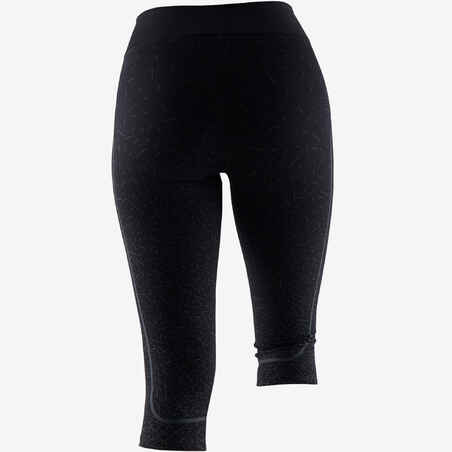 3/4-Leggings aus Baumwolle Fitness formend schwarz