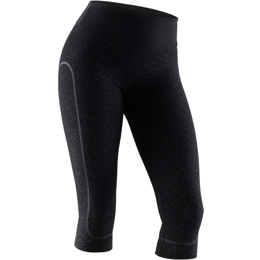 Shaping Cotton Fitness Cropped Bottoms - Black