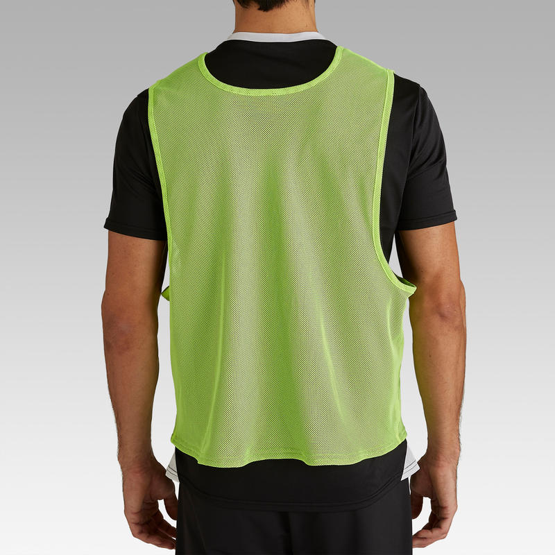 Reversible Adult Sports Bib Yellow/Blue Decathlon