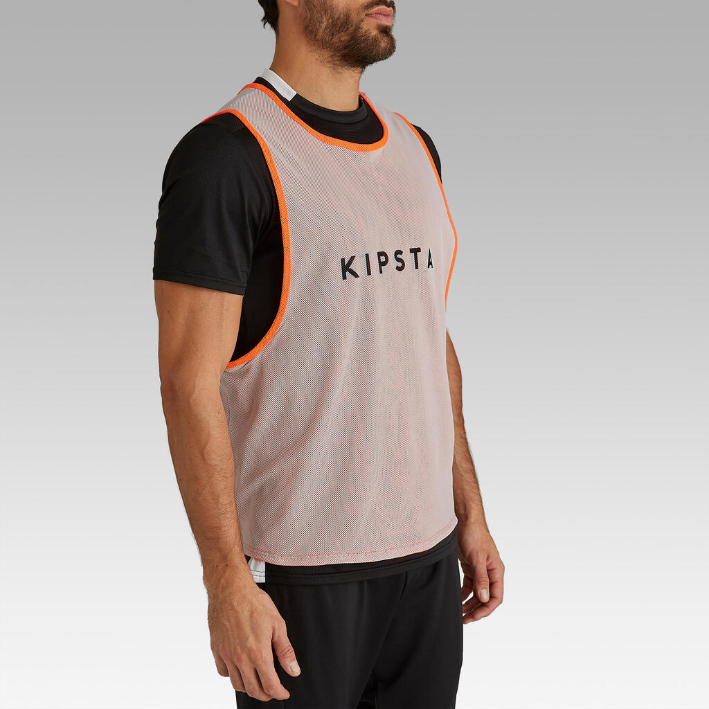 Reversible Adult Sports Bib - Orange/Grey