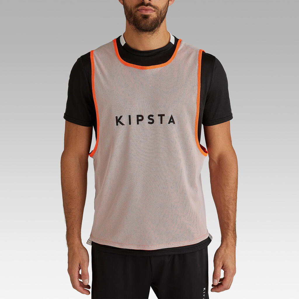 Reversible Adult Sports Bib - Orange/Grey