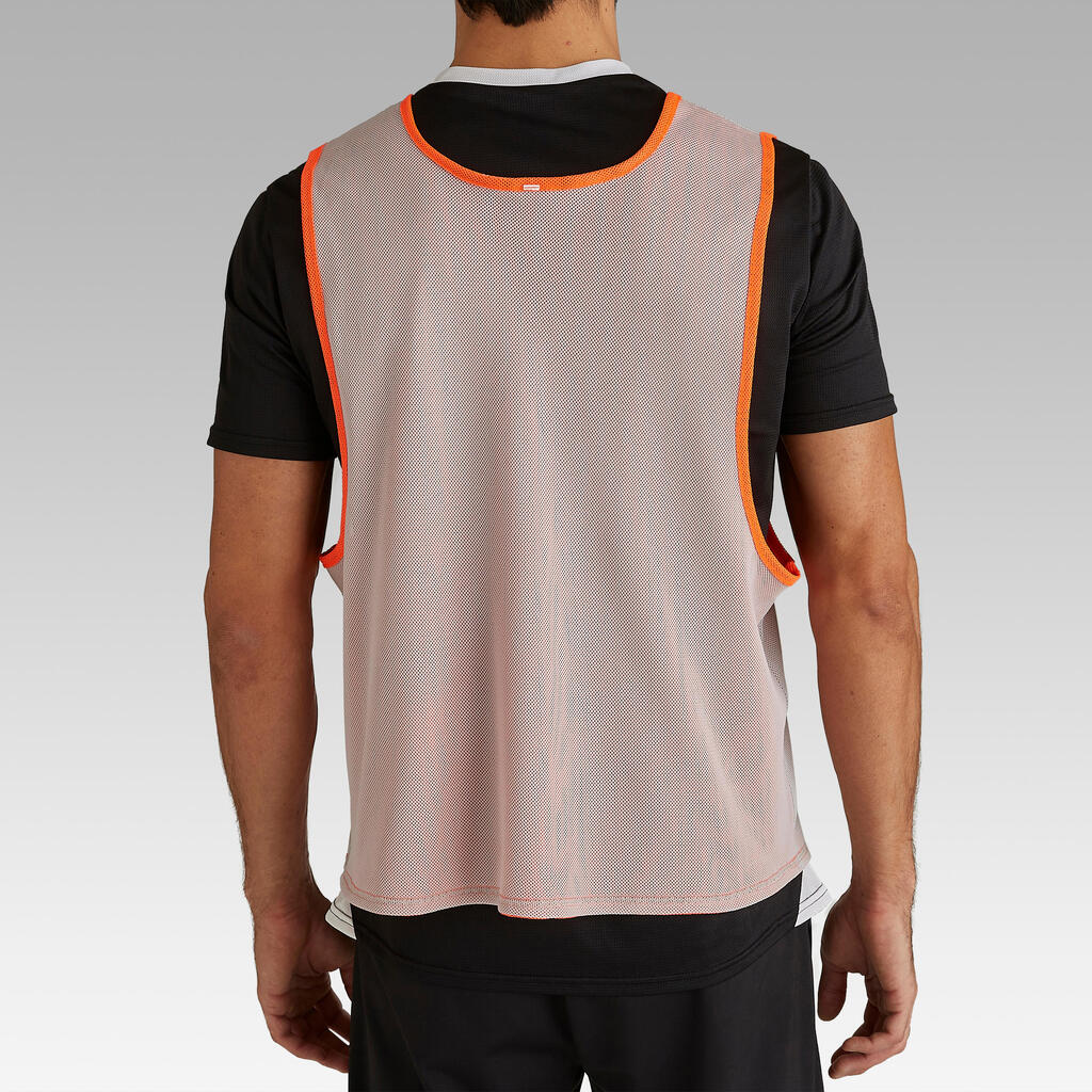 Reversible Adult Sports Bib - Orange/Grey