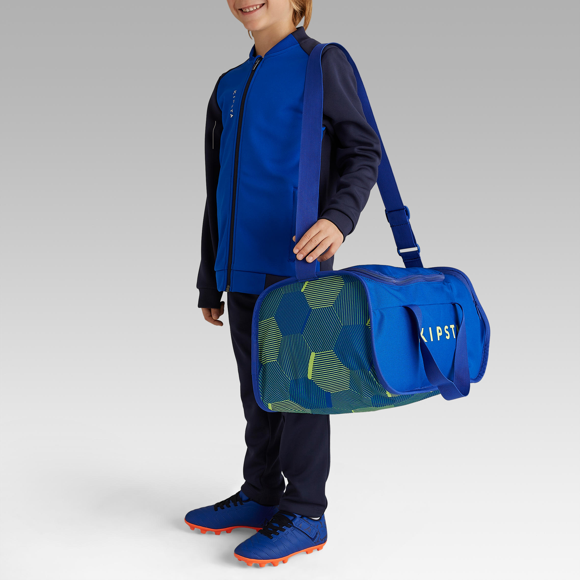 Maleta Deportiva de 20 litros - Kipsta Kipocket - Azul con amarillo -  Decathlon
