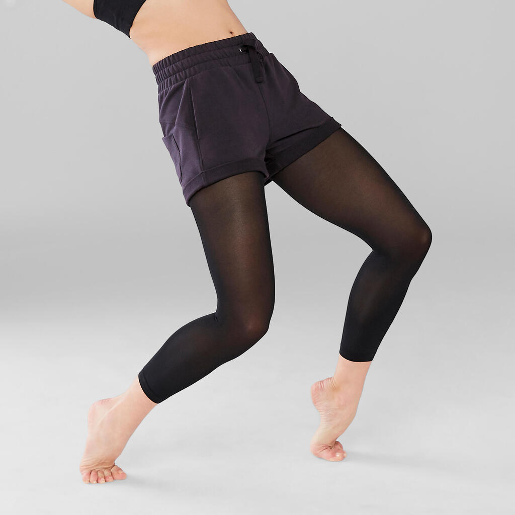 Women's Modern Dance Shorts - Grey with Black Drawstrings