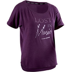 Tee-shirt court de danse moderne femme violet