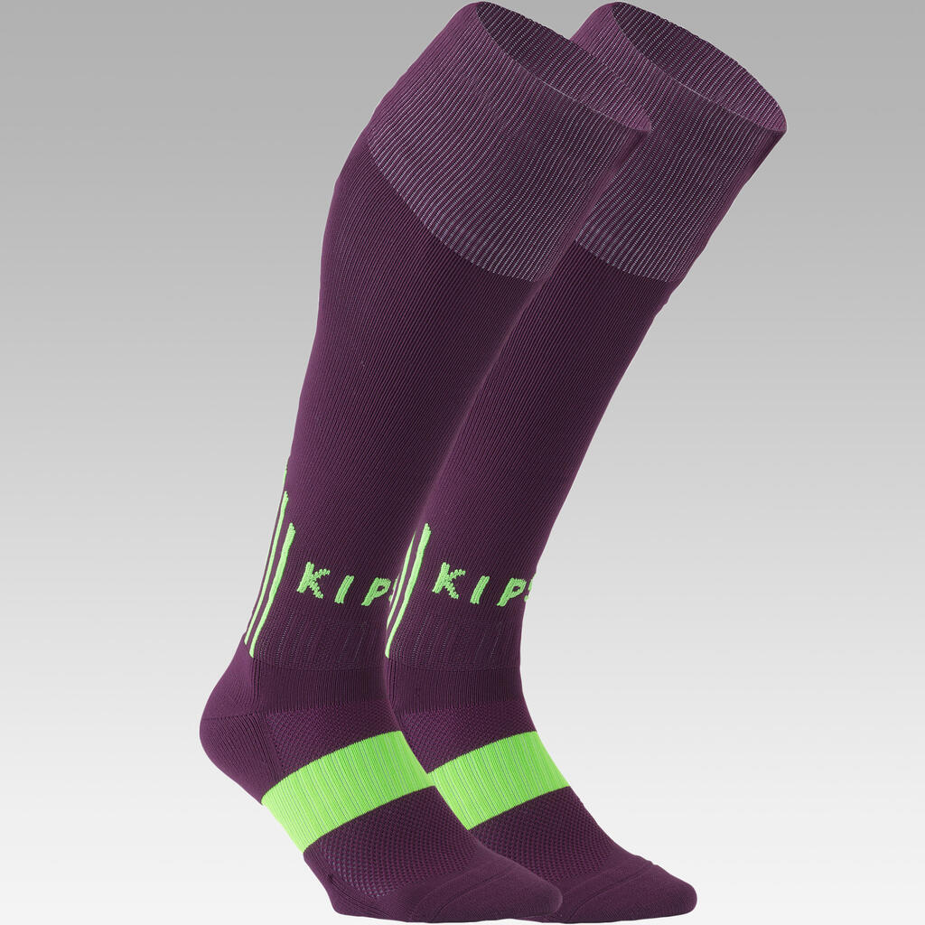 F500 Adult Football Socks - Purple/Green