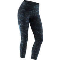 520 Women's Pilates & Gentle Gym 7/8 Leggings - Black/Turquoise Print