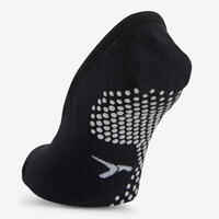 Ballerina-Socken rutschfest 500 Fitness Baumwolle Damen schwarz 