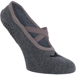 Calcetines Antideslizantes Cortos Pinkies Gimnasia Pilates Gris