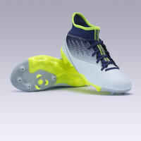 Agility 500 MG Kids' High-Top Football Boots - Grey/Blue
