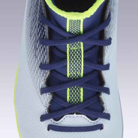 Agility 500 MG Kids' High-Top Football Boots - Grey/Blue