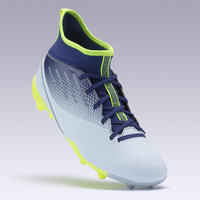 Agility 500 MG Kids' High-Top Football Boots - Grey/Blue