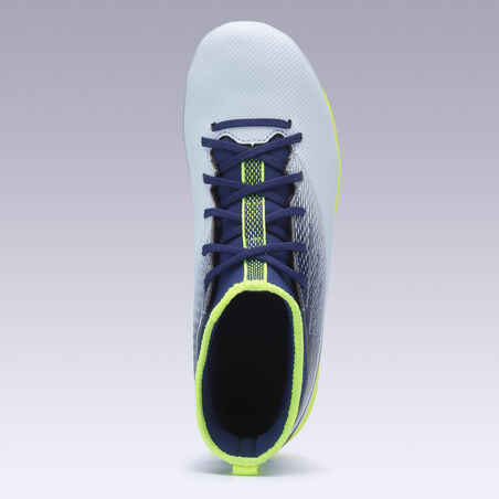 Agility 500 MG Kids' High-Top Football Boots - Grey/Blue