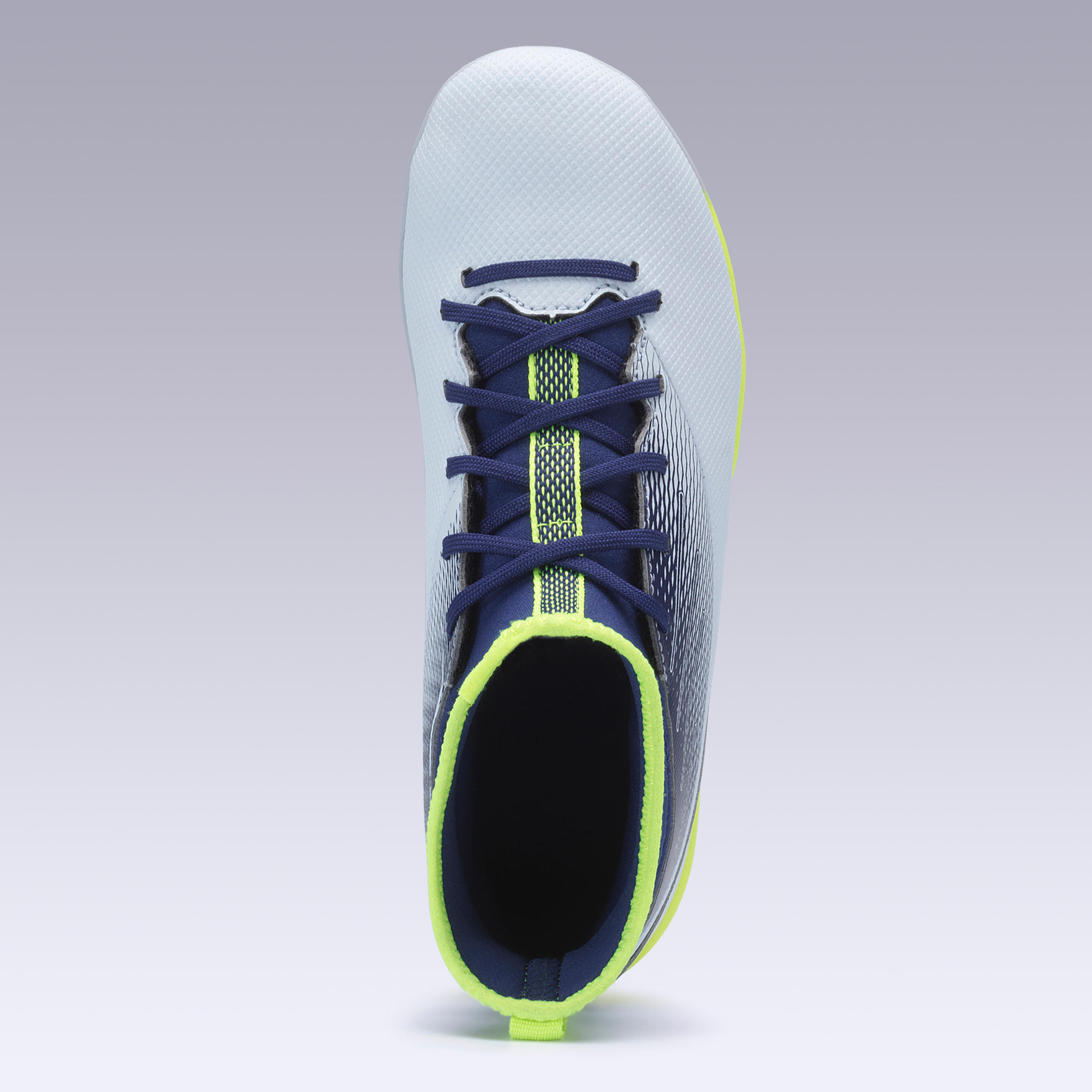 Tenis de fútbol júnior AGILITY 500, suela MG gris y azul - Decathlon