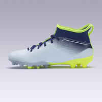 Agility 500 MG Kids' High-Top Football Boots - Grey/Blue