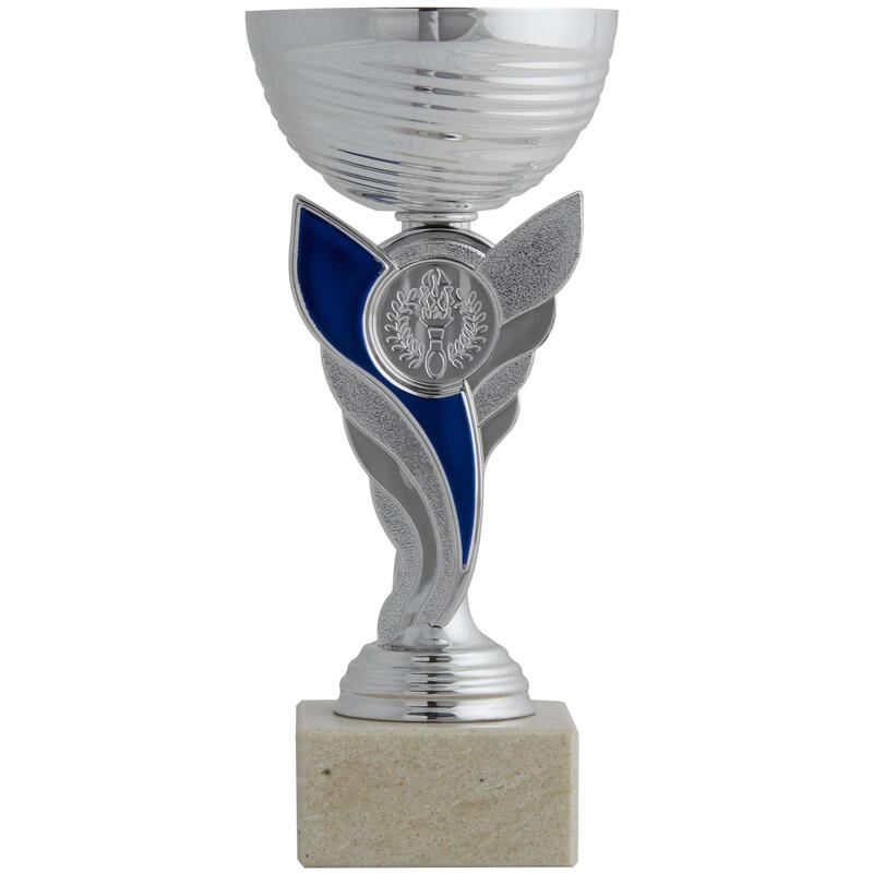 Pokal C130 19 cm silber/blau 