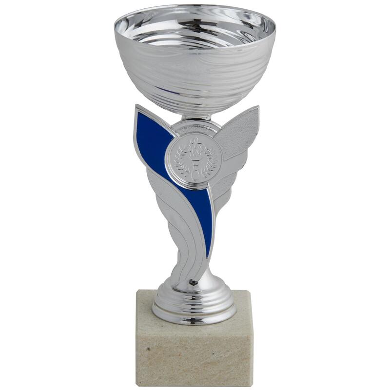 Pokal C130 19 cm silber/blau 