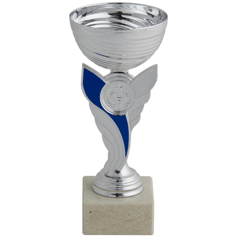 TAÇA C130 PRATEADO/AZUL 19 CM