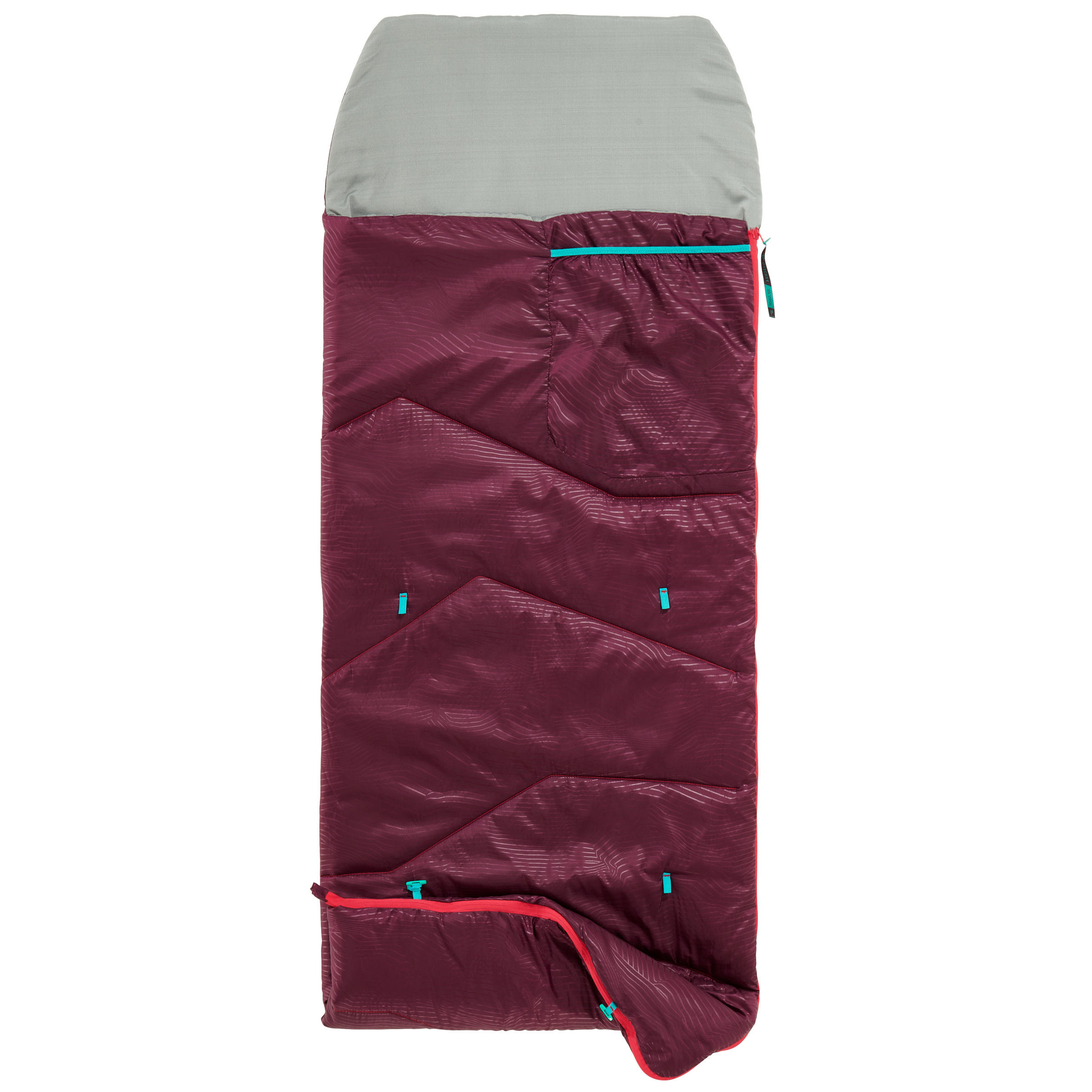 Kids' Sleeping Bag 10°C MH 100 Purple Plum, Iron grey Quechua