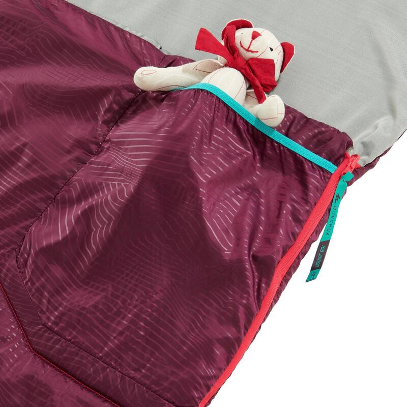 Schlafsack 10 °C Kinder Camping Wandern - MH100 violett