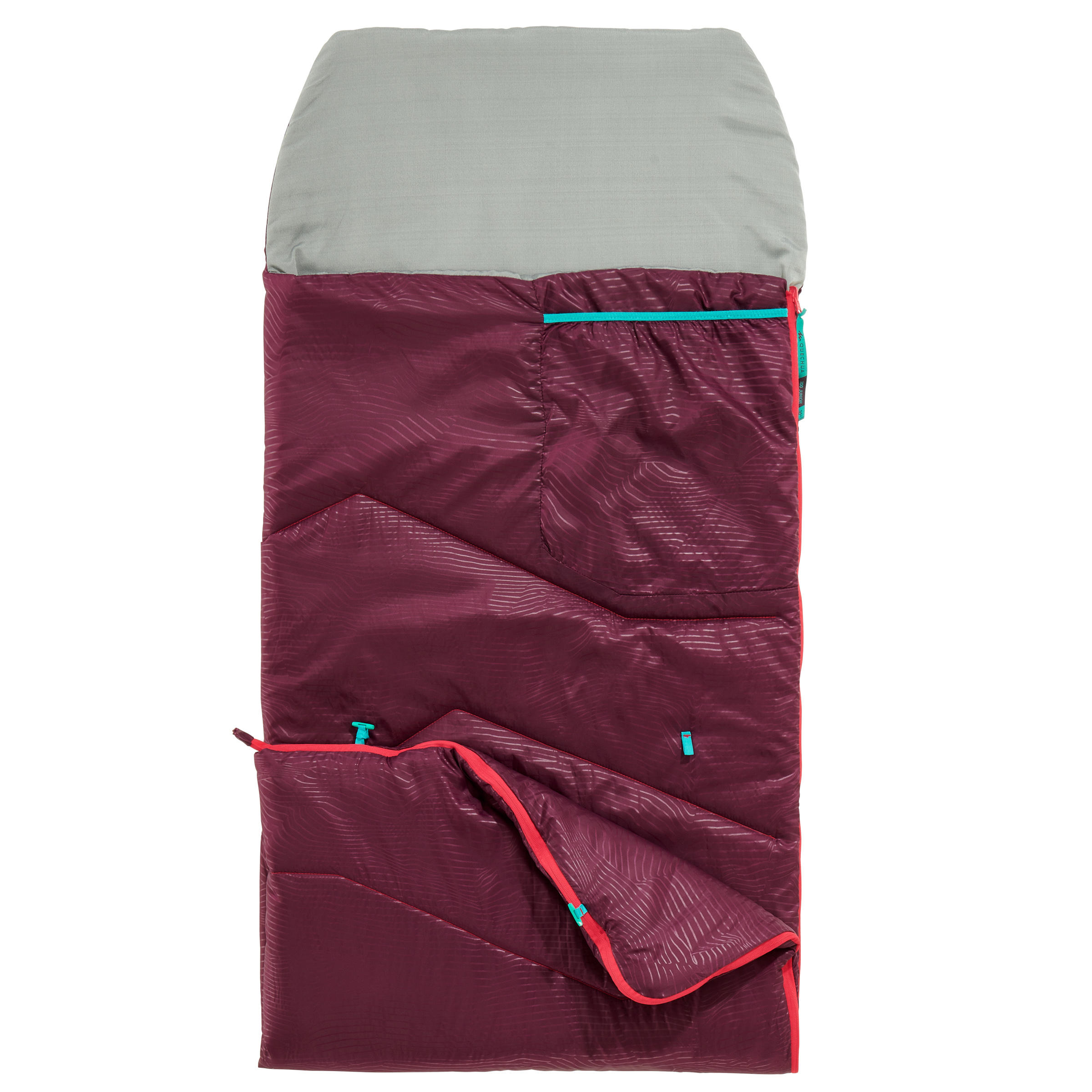 KIDS SLEEPING BAG MH100 10°C - PLUM 7/13