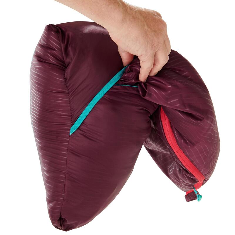 Schlafsack 10 °C Kinder Camping Wandern - MH100 violett