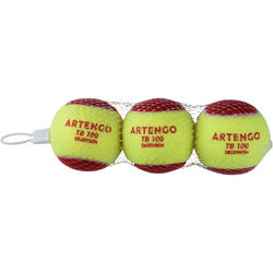 BALLE DE TENNIS TB100 X3 ROUGE