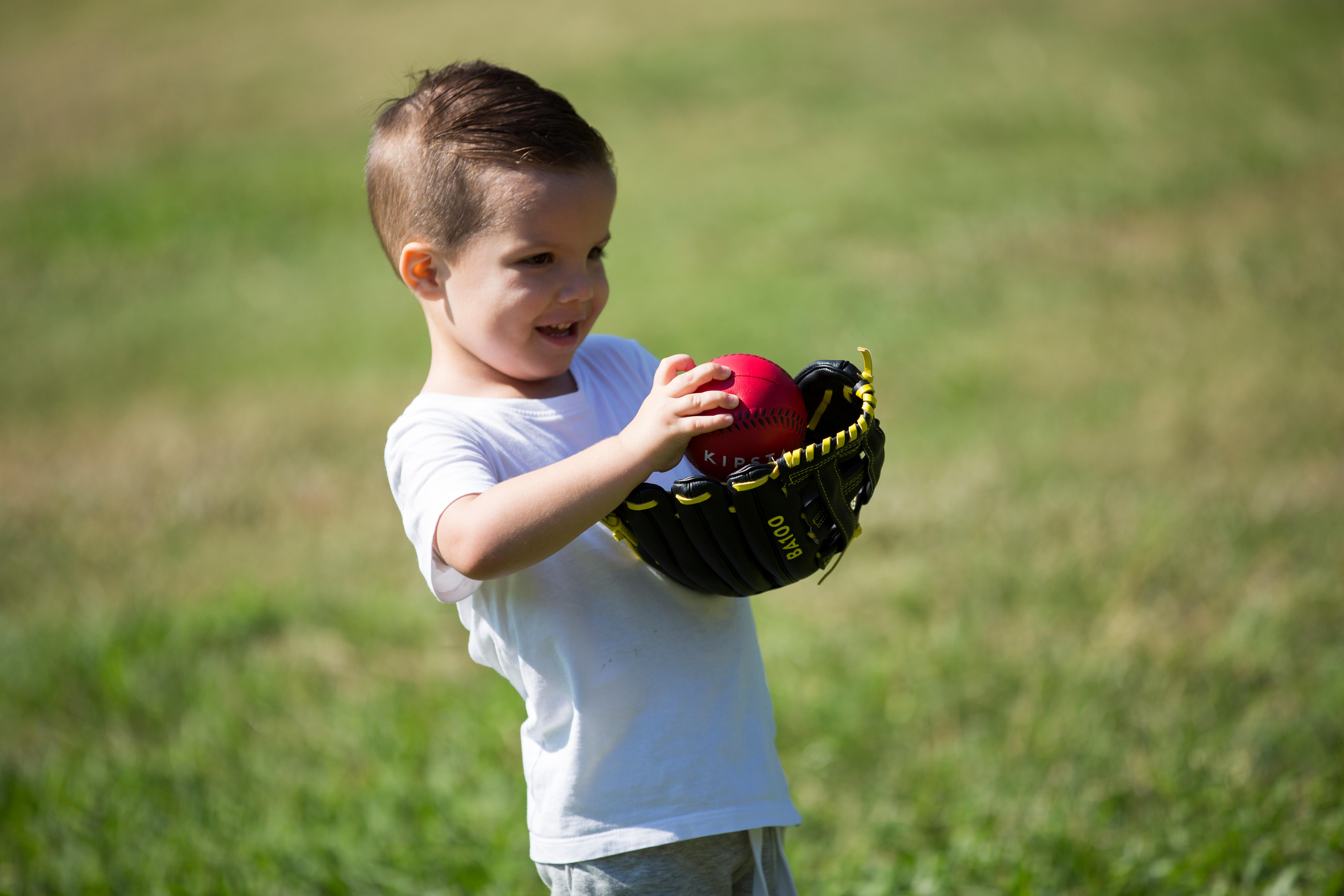 Left-Hand Baseball Glove - BA 100 Black/Yellow - KIPSTA