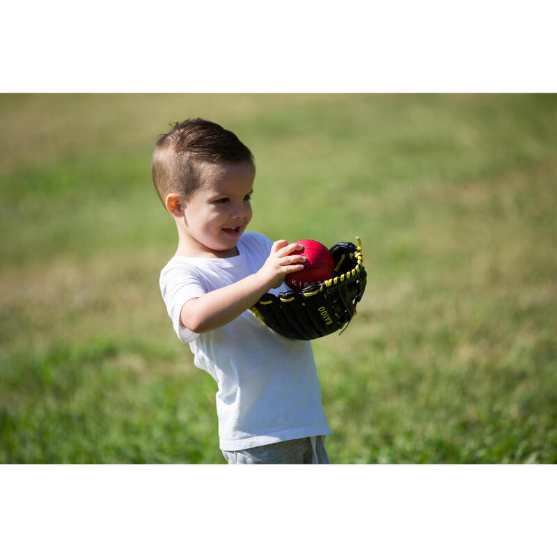 Baseball-Handschuh Kinder Rechtswerfer - BA100 gelb/schwarz 