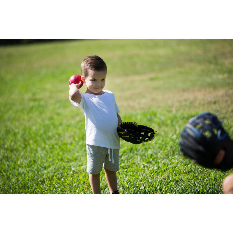 Baseball-Handschuh Linkswerfer Kinder - BA100 gelb/schwarz 