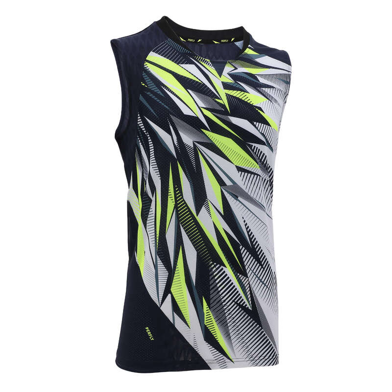 MEN'S ADVANCED BADMINTON APPAREL Badminton - Sleeveless T-Shirt 990 M WHITE PERFLY - Badminton Clothing