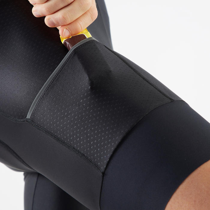 Radhose Kurz Mit Tragern Herren Rennrad Rc 500 Schwarz Mit Tasche