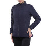 Women trekking padded jacket mt50 navy blue