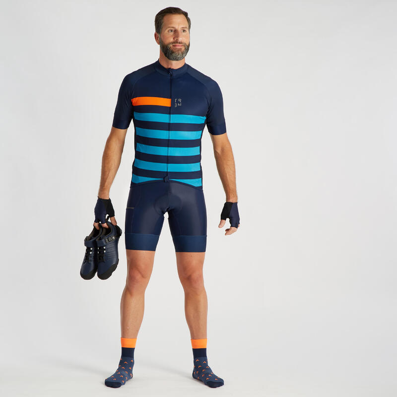 Fietsbroek RC500 met schuim navyblauw