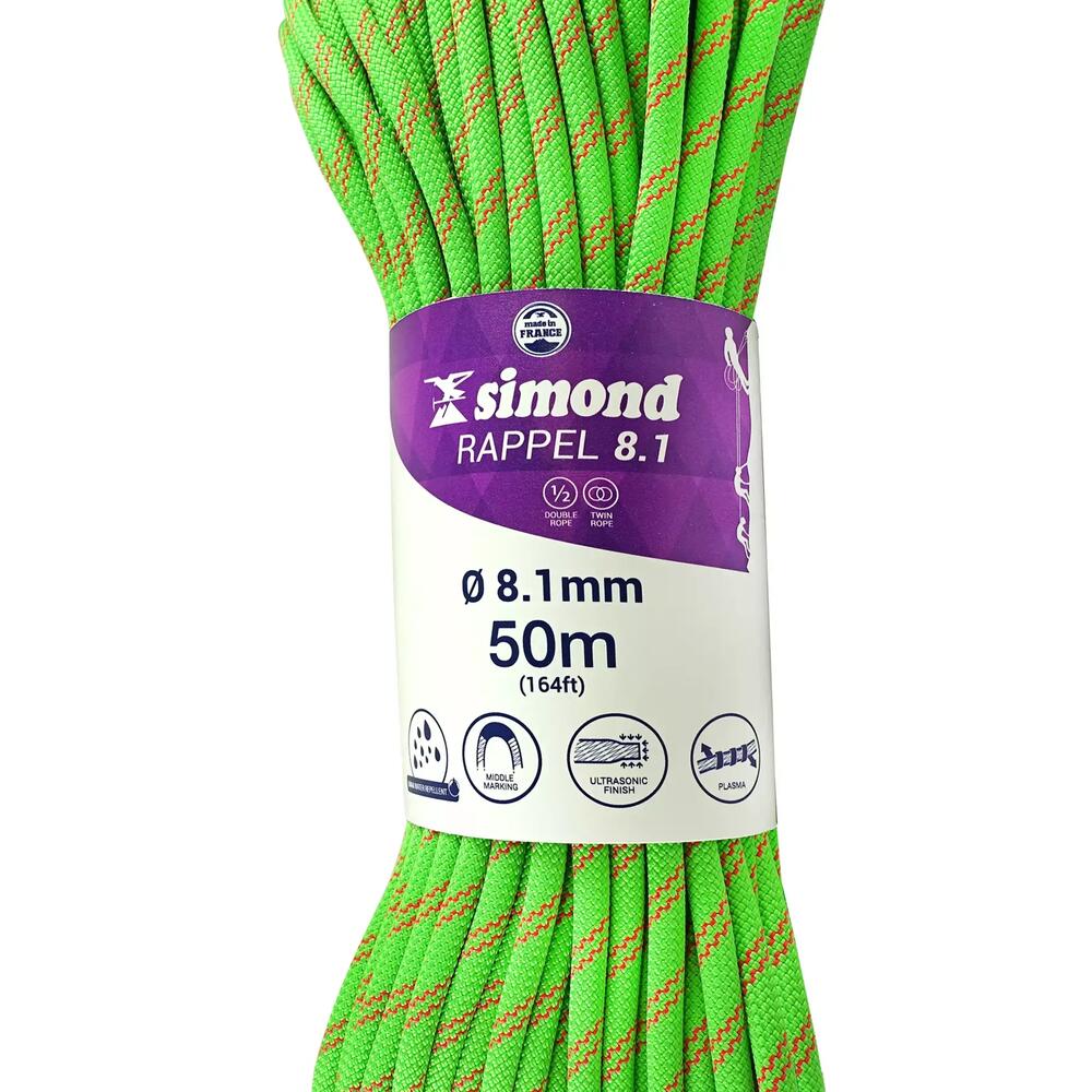 SIMOND RAPPEL 8.1 MM x 50 M Verte