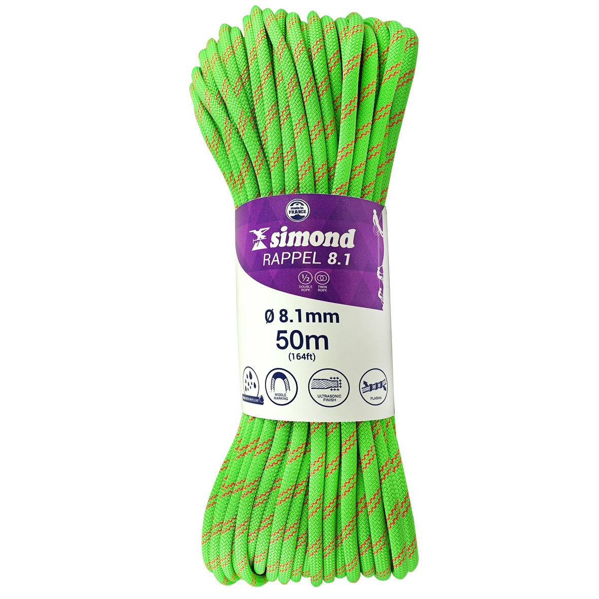SIMOND RAPPEL 8.1 MM x 50 M Verte
