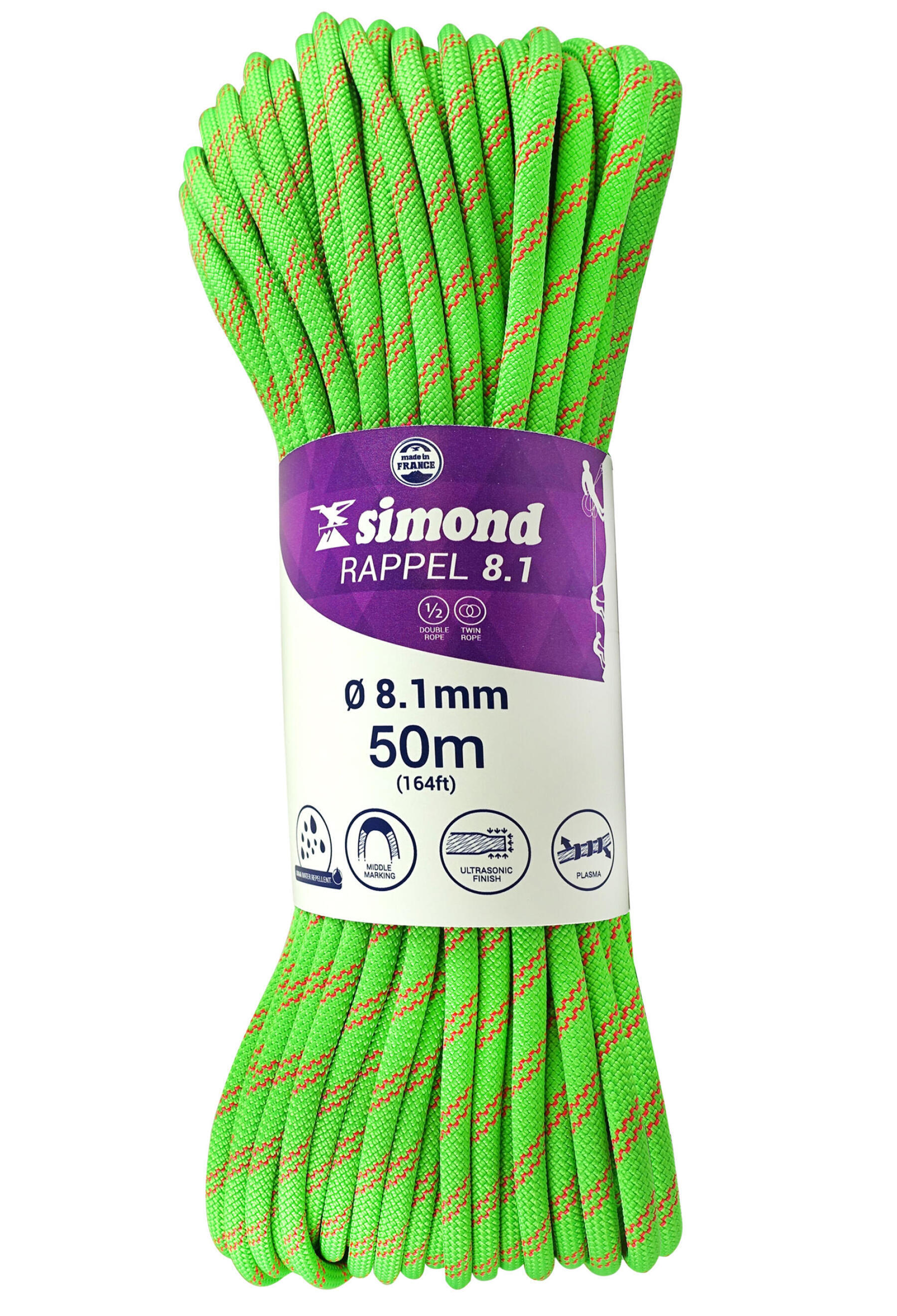 SIMOND RAPPEL 8.1 MM x 50 M Verte